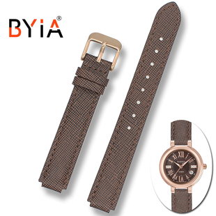 代用卡西欧4029PGL女士柔软牛皮真皮手表带3513 SHE-3034GL凸接口