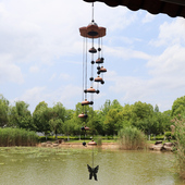 蝶恋花风铃挂饰户外治愈系客厅卧室流苏夏日和风草礼物门饰铃铛