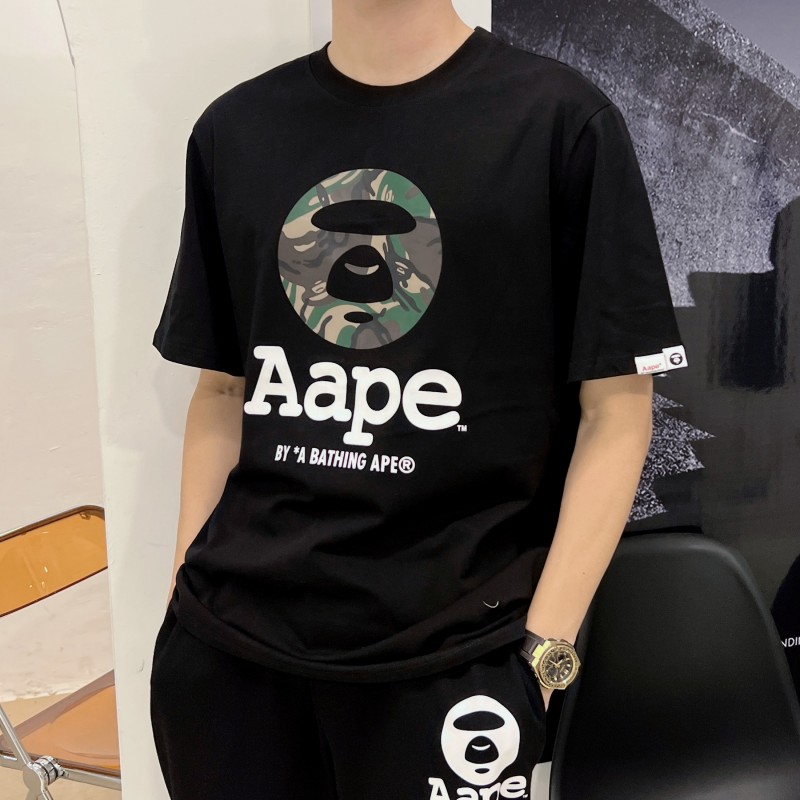 Aape短袖青少年潮牌猿人头T恤