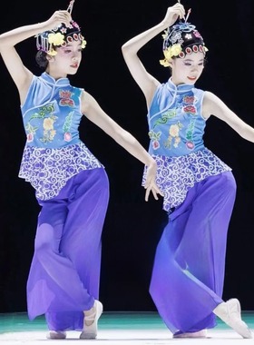 粉墨春秋桃李杯舞蹈演出服女童俏花旦表演装国韵春华戏曲翎毛服装