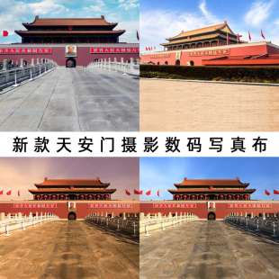 天安门主题国风摄影直播背景布影楼照相馆全家福儿童数码写真布