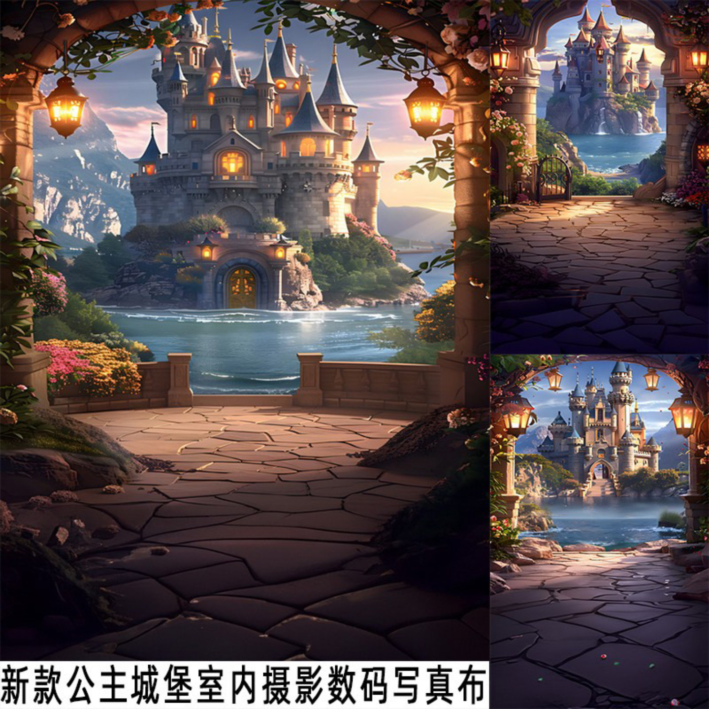童话城堡儿童公主背景布网红家用