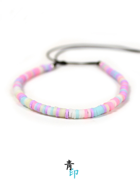 软陶薄片彩色撞色手串
