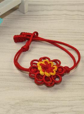 手工编织粗线双层民族风金刚结