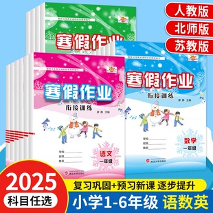 2025 小学生寒假作业假期天天练一年级二年级三年级四五六年级上册下册语文数学英语寒假衔接同步练习册人教北师版课本复习预习