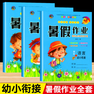 幼小衔接学前班暑假作业拼音数学语文练习册思维训练练习题幼升小衔接教材全套幼儿园大班升一年级入学准备大练习一日一练