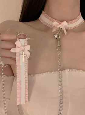 花边蕾丝蝴蝶结颈饰puy铃