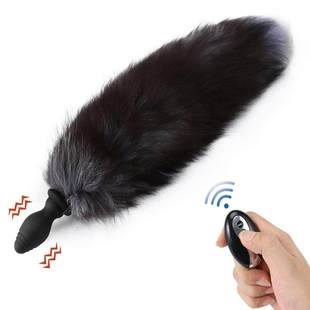 性感尤物插件宫铃尾巴缸塞女人肛赛狐狸小狗电动插件钢塞子男遥控