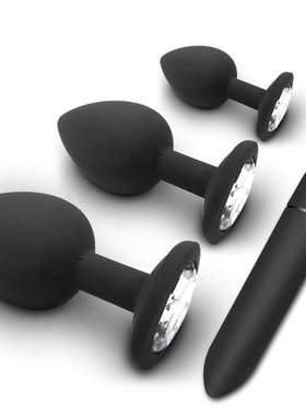 Soft Silicone Anal Plug with Bullet 10 Speeds Vibrator Butt