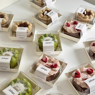 网红2寸3寸蛋糕包装盒透明加高四寸切块蛋糕盒提拉米苏甜品打包盒