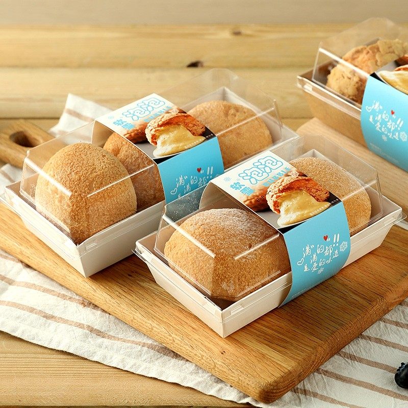 软雪泡泡包装盒 2/3粒装高档爆浆芝士泡芙盒子 一次性透明长方盒,厨房/烹饪用具,点心包装盒/包装袋,淘宝优惠券,粉丝福利购,淘宝优惠卷