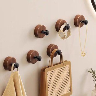胡桃木门后挂衣钩强力粘钩进门玄关墙上浴室挂衣服免打孔衣帽挂钩