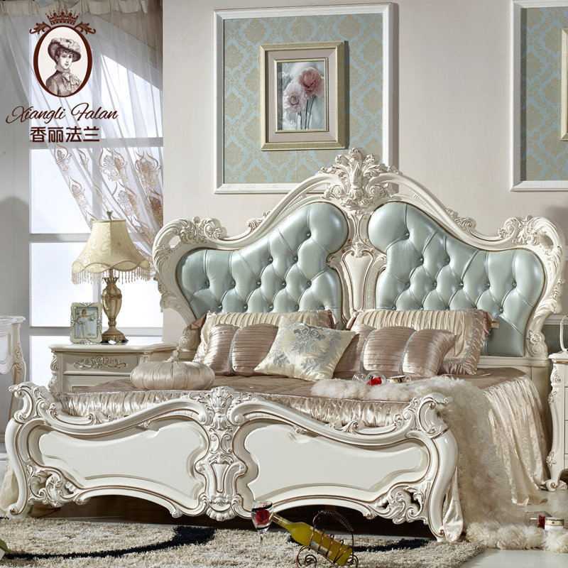 皇家爱妃家具欧式双人床实木床公主床法式床奢华真皮床