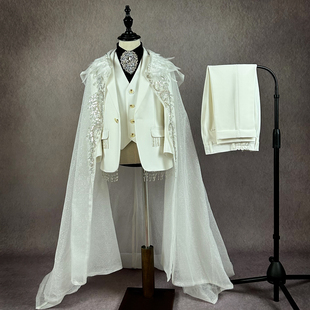 出租儿童模特走秀礼服男童国风小少年西装潮服租赁国色东方新中装