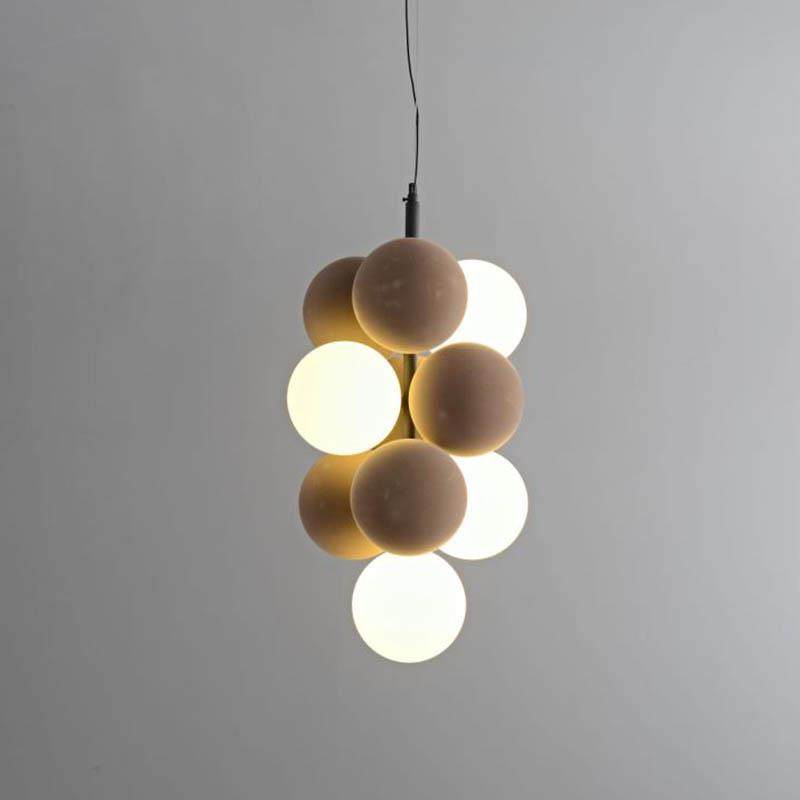 黑白侘寂风圆球卧室泡泡葡萄吊灯北欧设计师创意客厅后现代餐厅灯,家装灯饰光源,餐厅吊灯,淘宝优惠券,粉丝福利购,淘宝优惠卷