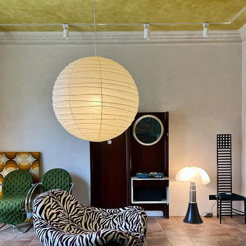 工厂直销野口勇Akari和风宣纸艺灯侘寂风球形吊灯ins餐厅客厅酒店
