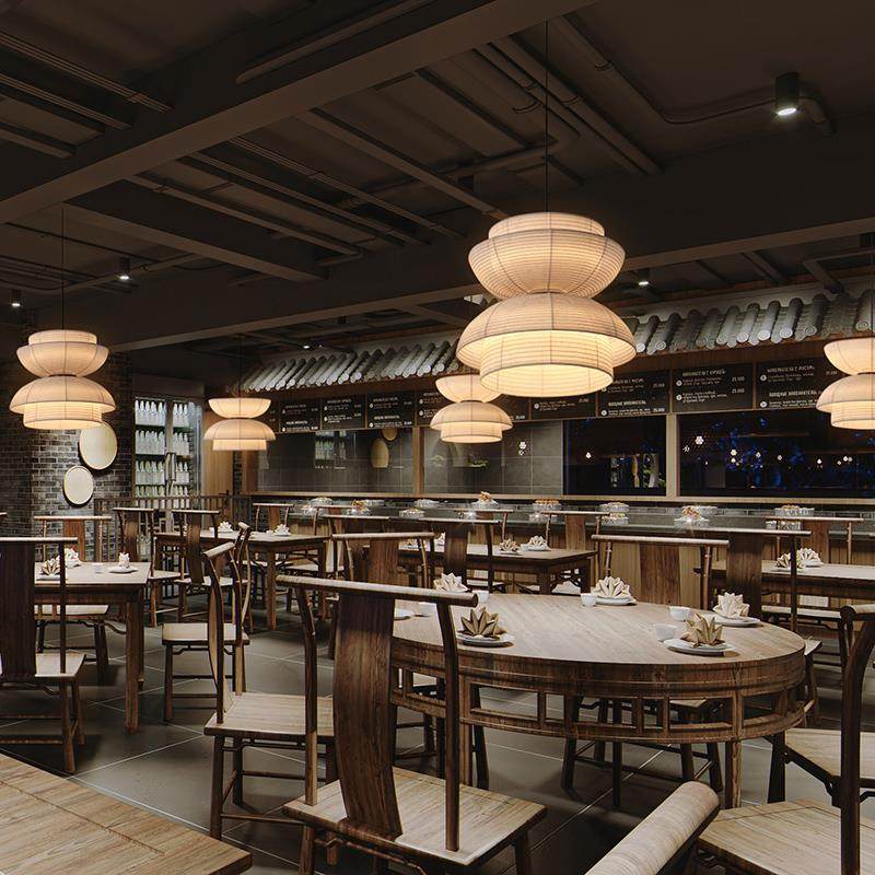 日式吊灯设计师创意餐饮火锅店饭店餐桌灯侘寂风造型布艺餐厅灯具,家装灯饰光源,餐厅吊灯,淘宝优惠券,粉丝福利购,淘宝优惠卷