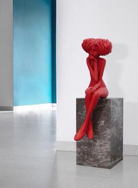 酒店大堂人物雕塑落地摆件售楼处样板间橱窗柜工作室抽象艺术摆件