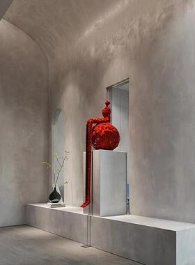 迎宾抽象条纹积木长腿美女落地装饰摆件酒店大堂艺术馆玻璃钢树脂