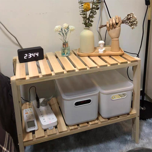 ins简易床头柜实木北欧风卧室饰