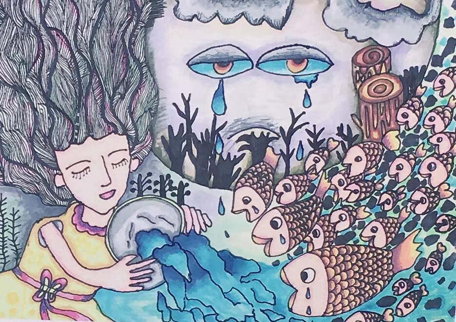 环保爱护资源垃圾分类海报儿童画手抄报科幻画设计代画定制成品