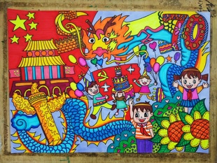 科学幻想画代画创意海报儿童画代画手抄报定制环保儿童画代画小报