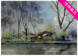 16开8开水彩画风景静物美景写生定制水彩画成品 代画水彩水粉素描