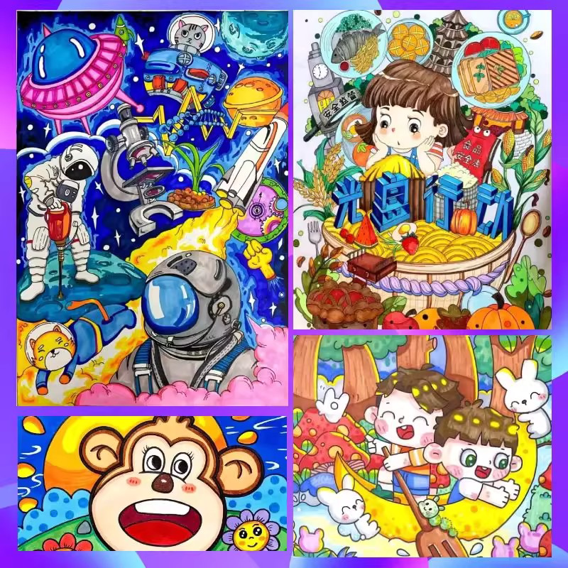 代画儿童画手抄报手绘画画定制美术作品原创卡通画电脑绘画科幻画