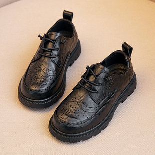 男童皮鞋真皮2025春秋新款儿童英伦小学生演出鞋中大童软底礼仪鞋