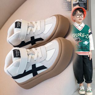 男童板鞋2026春季新款儿童运动鞋高帮软底单鞋女童小白鞋加绒冬鞋