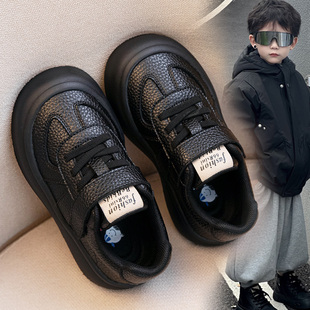 男童运动鞋2026春秋新款儿童黑色单鞋软底板鞋爆款加绒宝宝二棉鞋