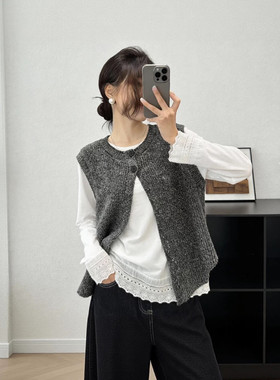 2026年春季新款韩版设计感小众宽松显瘦无袖马甲背心坎肩上衣女