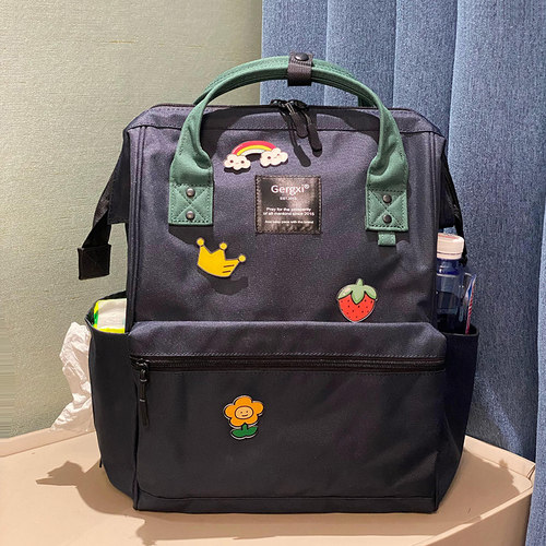 加大号升级版黑拉链双肩包书包