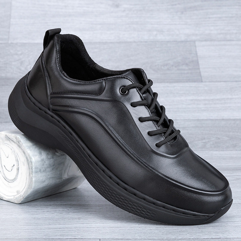 真皮男鞋秋季新款头层牛皮透气轻便实心厚底软底软面运动休闲皮鞋,流行男鞋,休闲皮鞋,淘宝优惠券,粉丝福利购,淘宝优惠卷