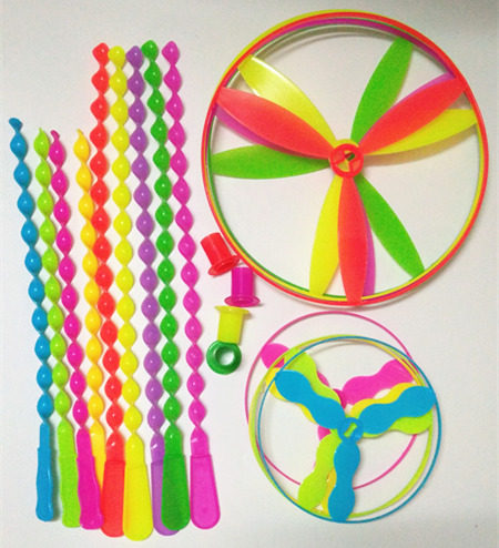 飞天仙子手推飞碟飞天轮陀螺塑料竹蜻蜓手搓飞箭益智儿童怀旧玩具