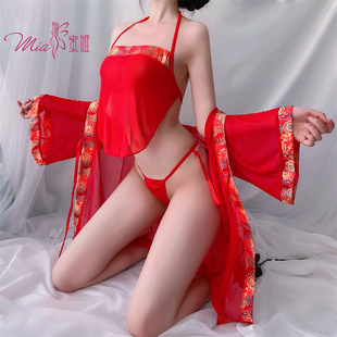 内衣性感女网纱透视古典新娘肚兜睡袍激情火辣复古睡衣