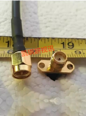 SMA-JKF射频黑色RG141进口代替品 高频SMA母菱型转SMA公半柔馈线