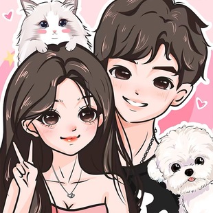 Q版手绘头像定制卡通形象设计漫画人物绘画照片转动漫情侣画头像