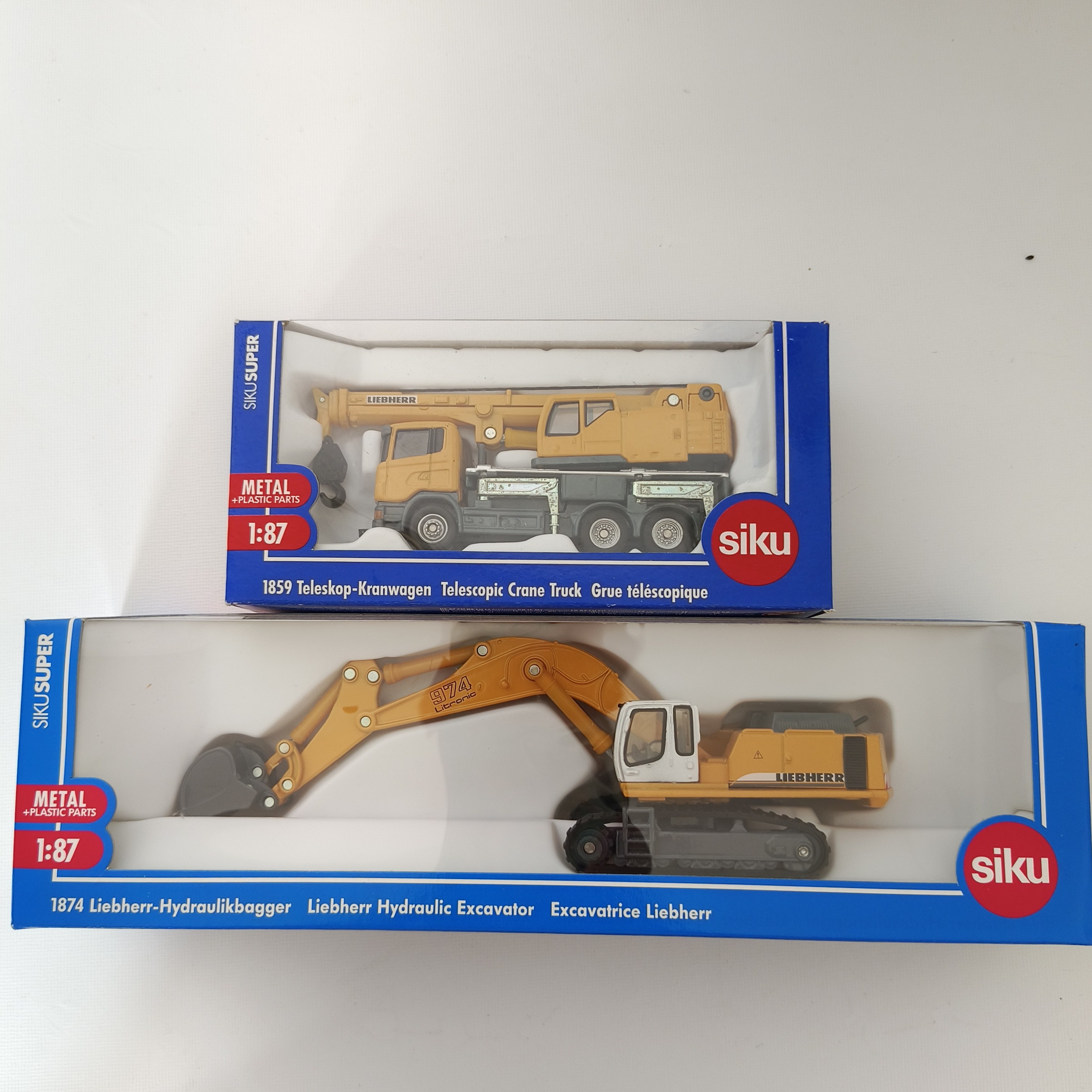 包邮盒装正品德国仕高SIKU 1874挖掘机1859起重机工程 合金车玩具