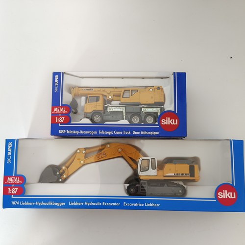 包邮盒装正品德国仕高SIKU 1874挖掘机1859起重机工程 合金车玩具
