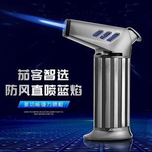 jobon新款防风充气打火机户外烧烤高档 全金属打火机高压喷射户外