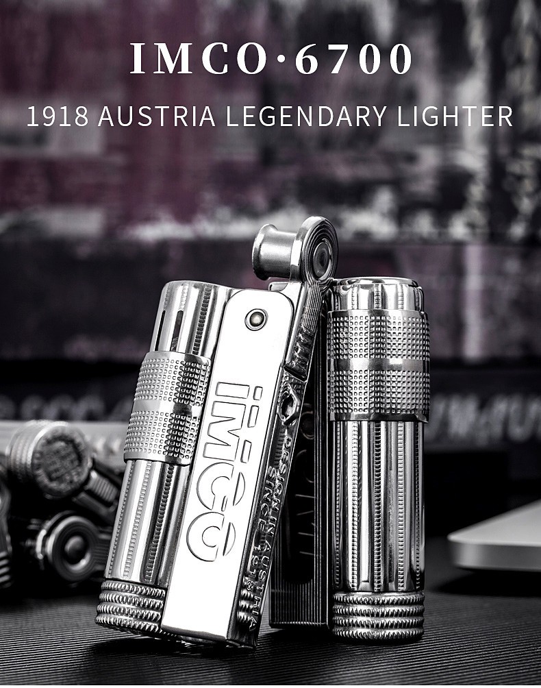 奥地利爱酷IMCO6700二战老式砂轮煤油打火机防风复古战壕古董火机