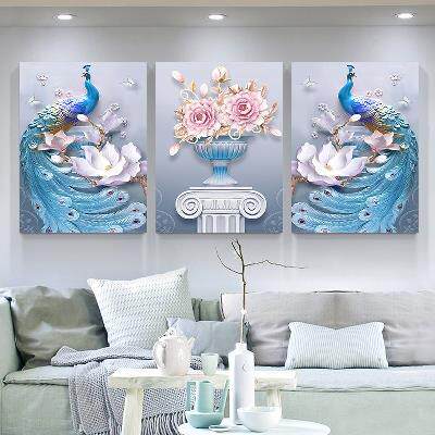 printing 2018 new pattern Cross stitch a living room Thread embroidery Modern simplicity Significant Wealth Peacock Triptych Full embroideryin the Festive supplies/Gift , Other Festival Gifts  category - from Buy2taobao.com to provide professional Taobao agent buy service