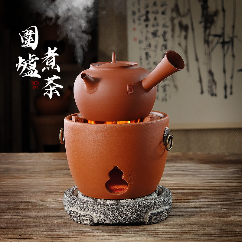 纯手工薄胎砂铫壶潮汕功夫茶具跳跳壶煮茶壶红泥煮炭炉电炉丝茶炉