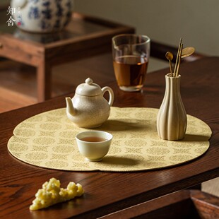 归云居香云纱精梳全棉团花海棠茶复古中式高端布艺干泡席知舍原创