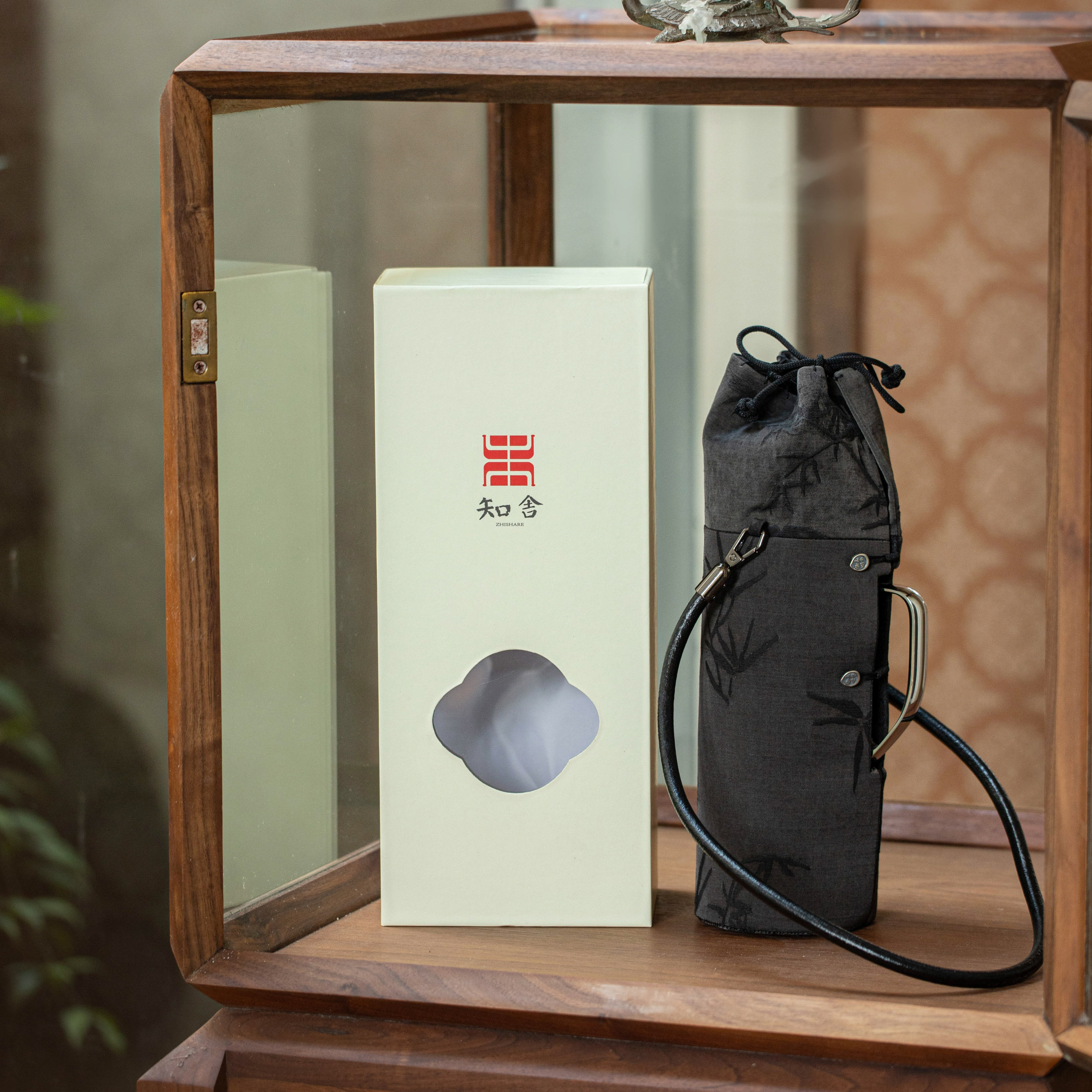 知舍 墨竹传家壶袋 真丝香云纱传统手工新中式水杯套(精版)