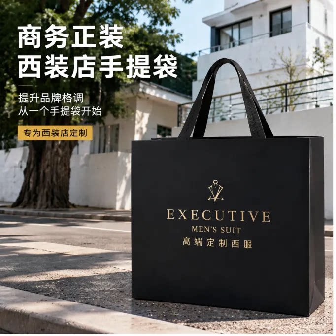 商务正装店服装店手提袋西装礼服定制包装袋手拎袋礼盒袋伴手礼袋