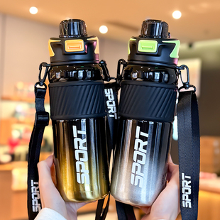 运动保温杯儿童男款大容量316不锈钢直饮吸管水杯学生上学专用