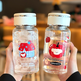 漂亮玻璃杯加厚耐高温食品级高硼硅果汁杯高颜值茶隔滤网泡茶水杯