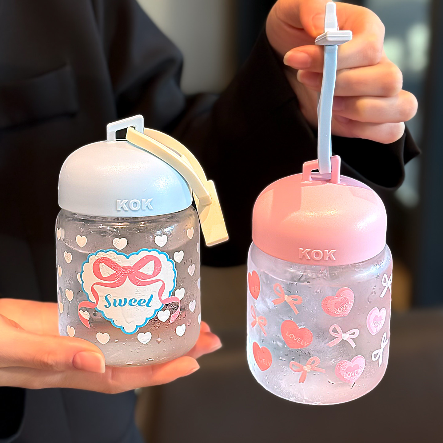 玻璃杯女生高颜值耐高温高硼硅防爆便携咖啡牛奶水杯小巧便携手提,餐饮具,玻璃杯,淘宝优惠券,粉丝福利购,淘宝优惠卷